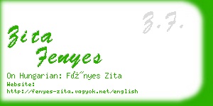 zita fenyes business card